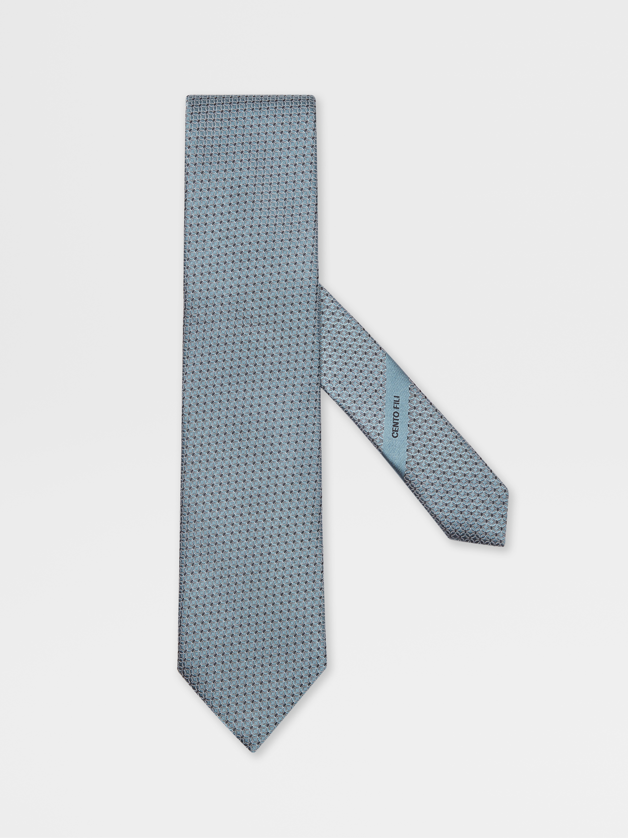 CENTO FILI Light Green Silk Jacquard Tie